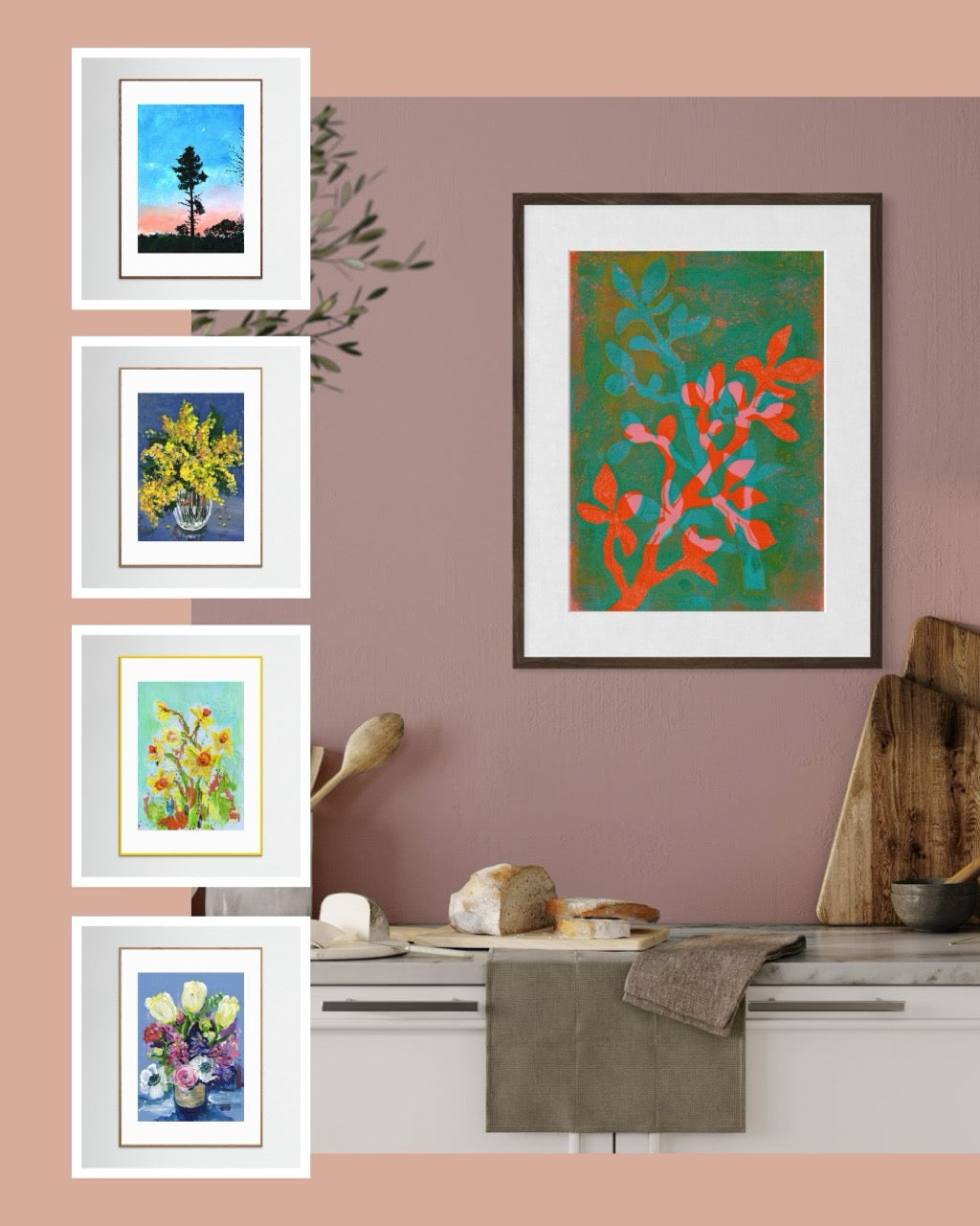 OVERZICHT INGELIJSTE FINE ART PAPER PRINTS ACHTER GLAS