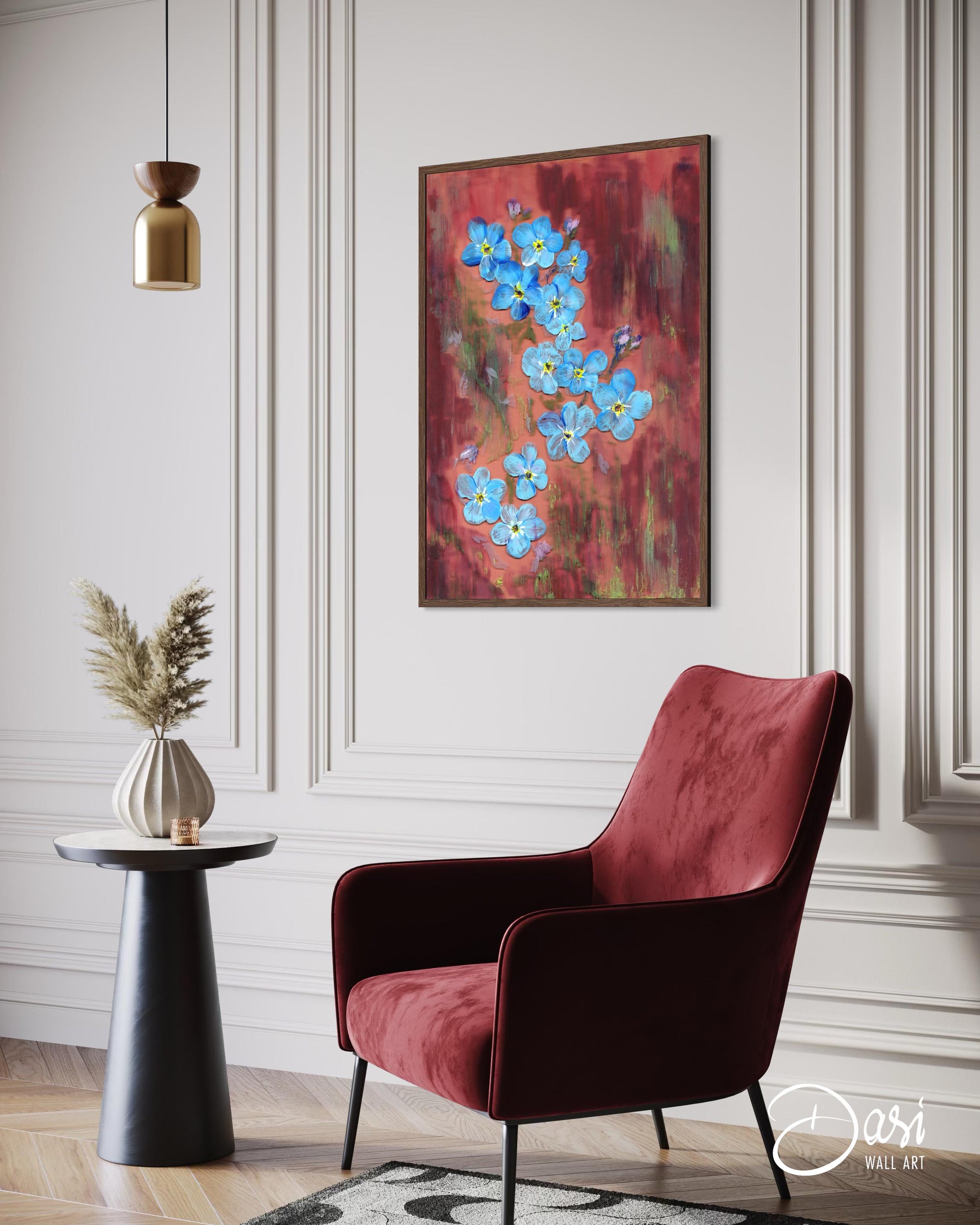 'Forget me not' Painting - Framed Fine Art Paper Print