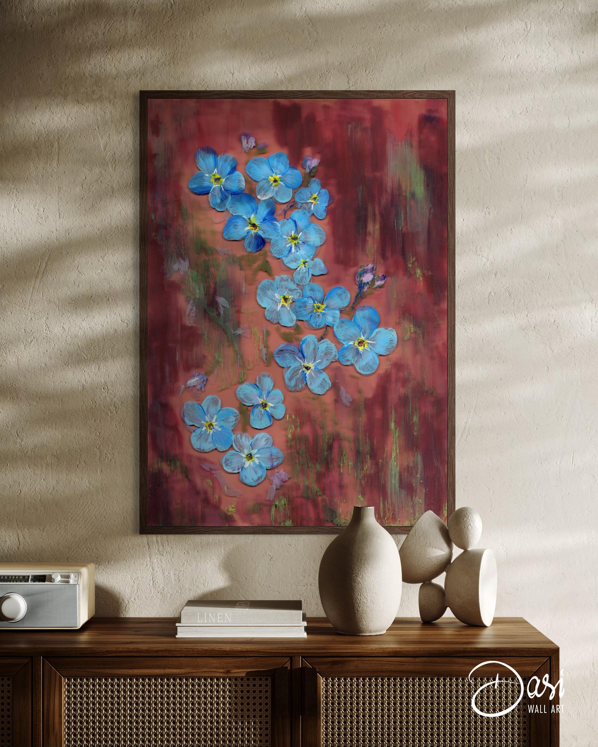 'Forget me not' Painting - Framed Fine Art Paper Print