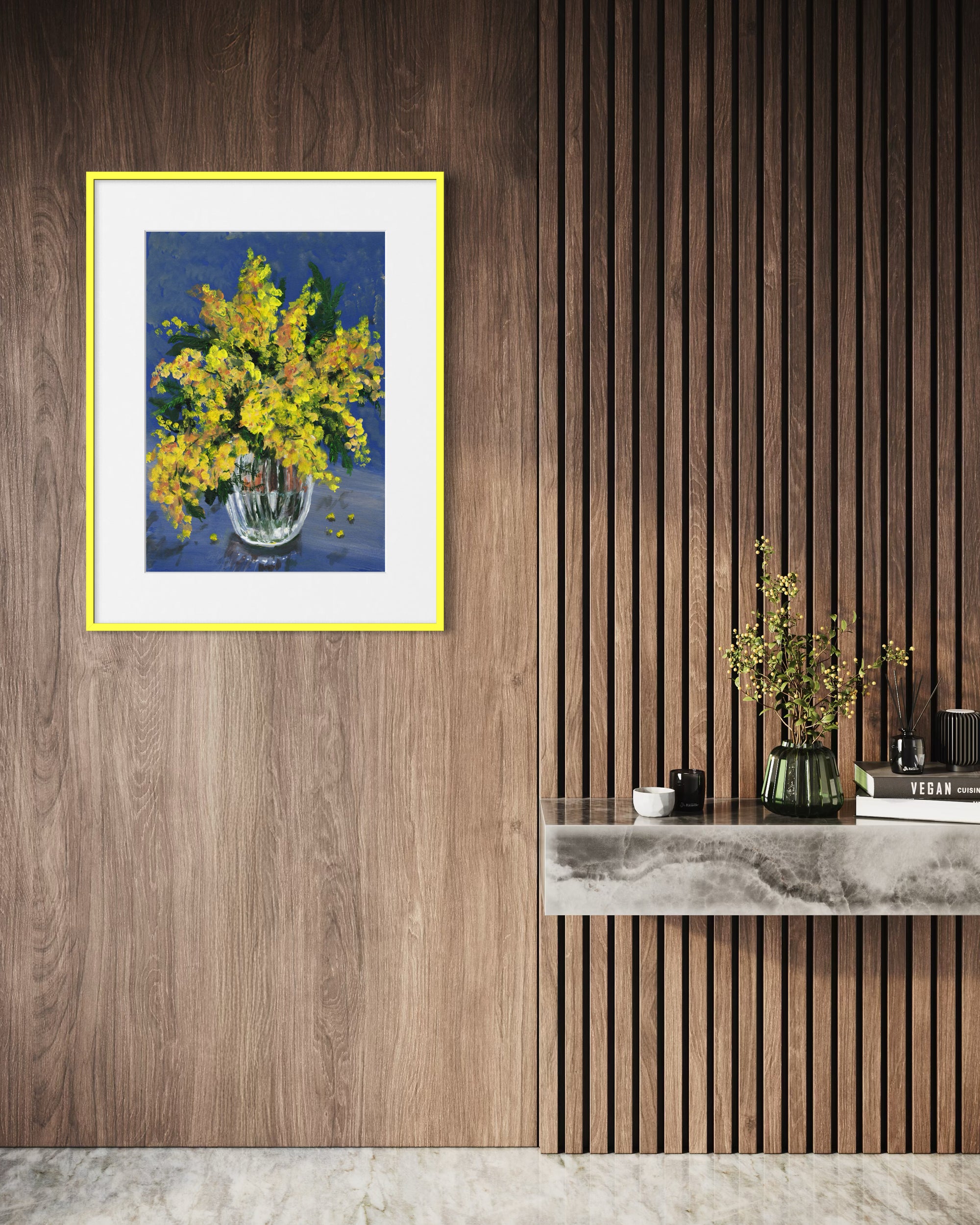 'Mimosa' Painting - Framed Fine Art Paper Print