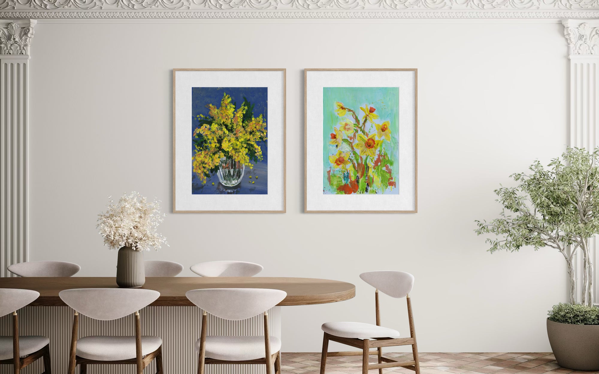 'Mimosa' Painting - Framed Fine Art Paper Print