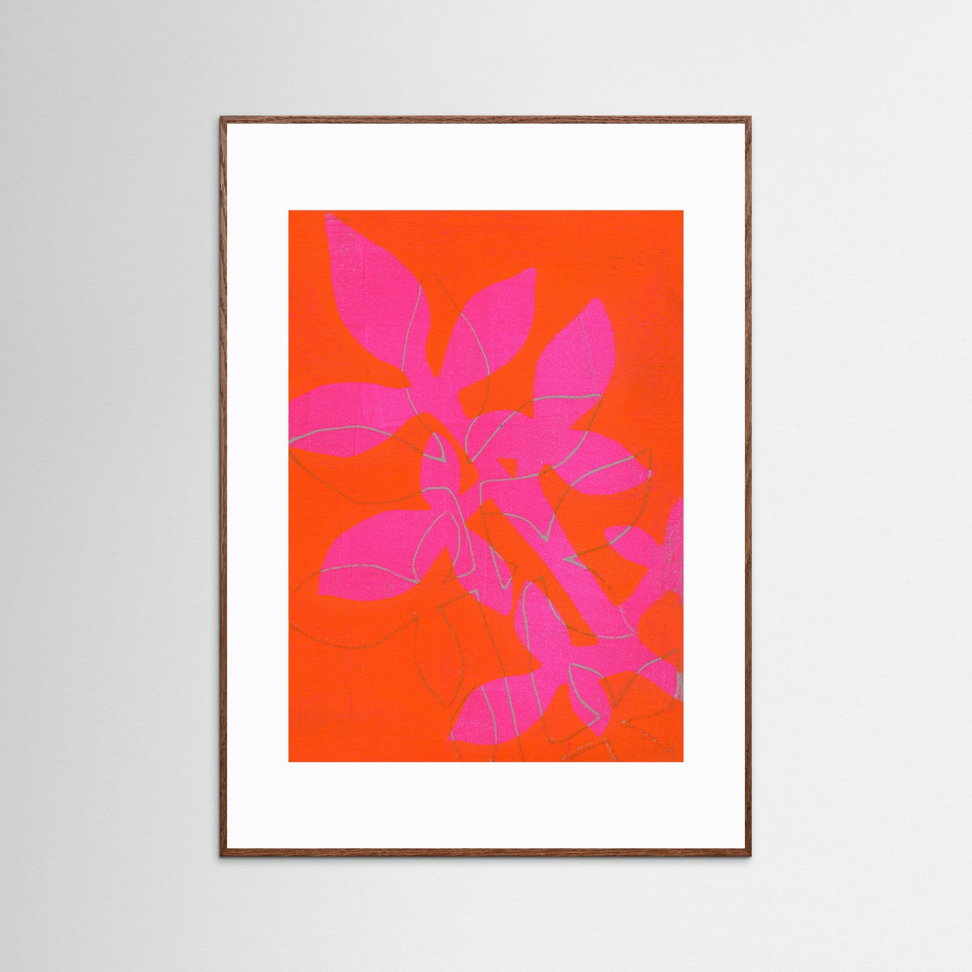 'Branch in Bold' Gelli Art - Framed Fine Art Paper Print