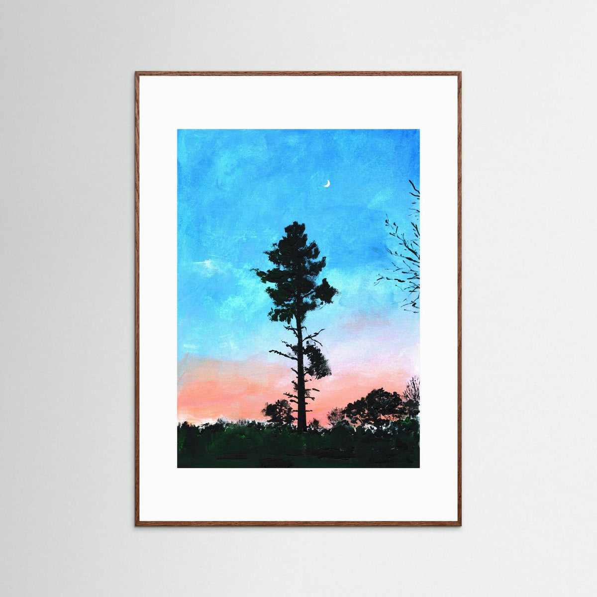 'Maan' Schilderij Landschap - Framed Fine Art Paper Print