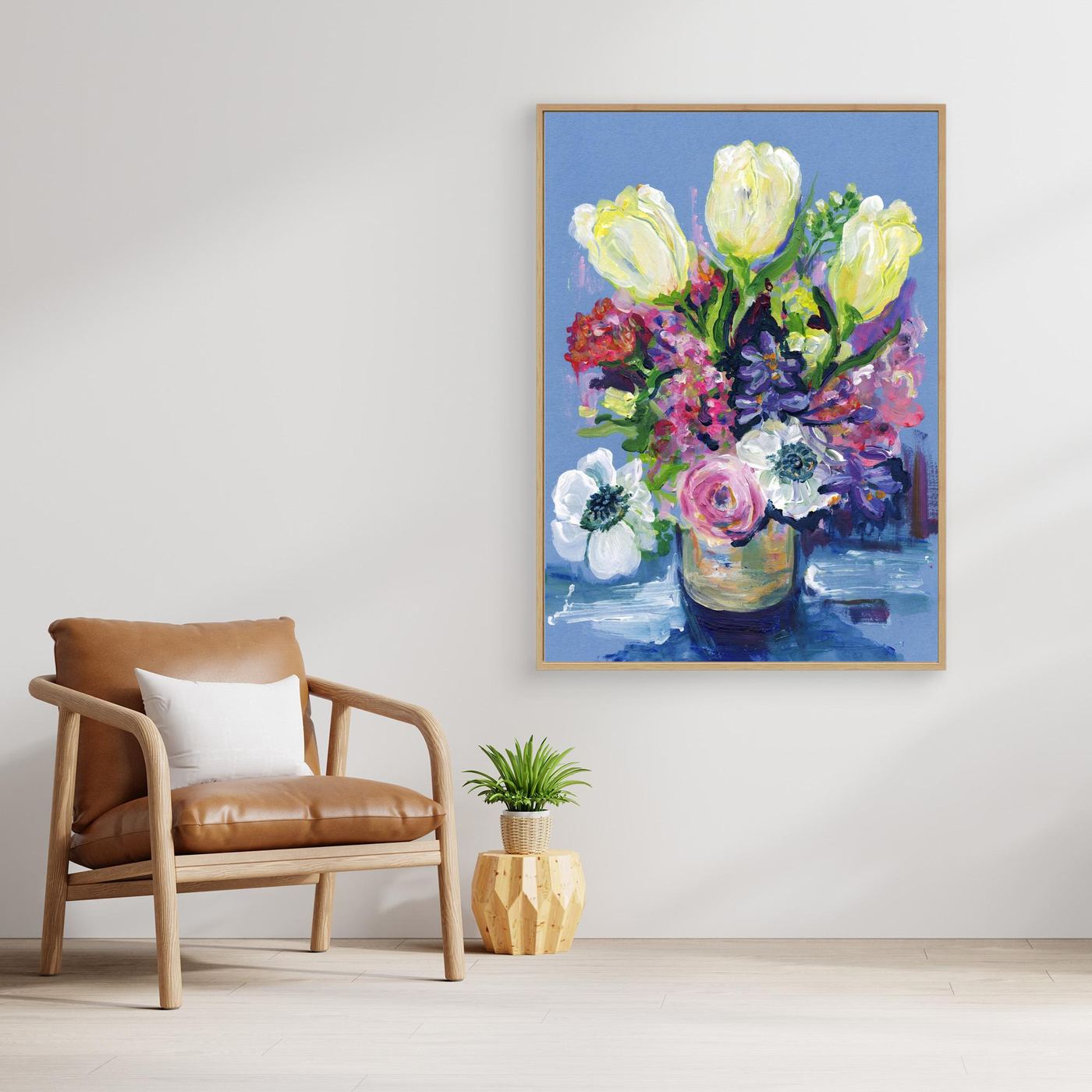 'Hello Spring' Painting - Framed Canvas Art Print