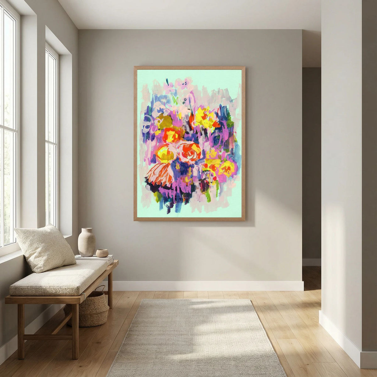 ‘Spring Vibes’ Schilderij Bloemen - Ingelijste Fine Art Paper Print