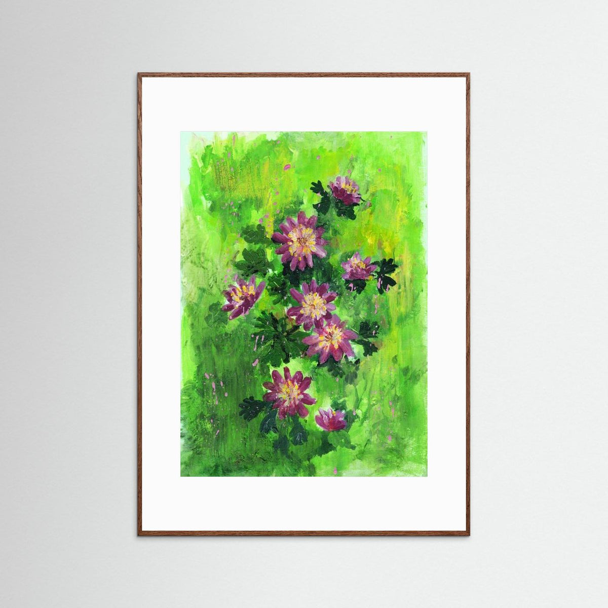 ‘Anemonen’ Schilderij Bloemen - Ingelijste Fine Art Paper Print