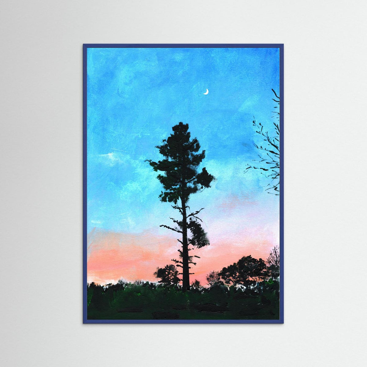 'Maan' Schilderij Landschap - Framed Fine Art Paper Print