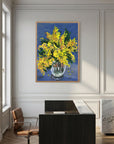 'Mimosa' Schilderij Bloemen - Ingelijste Fine Art Paper Print