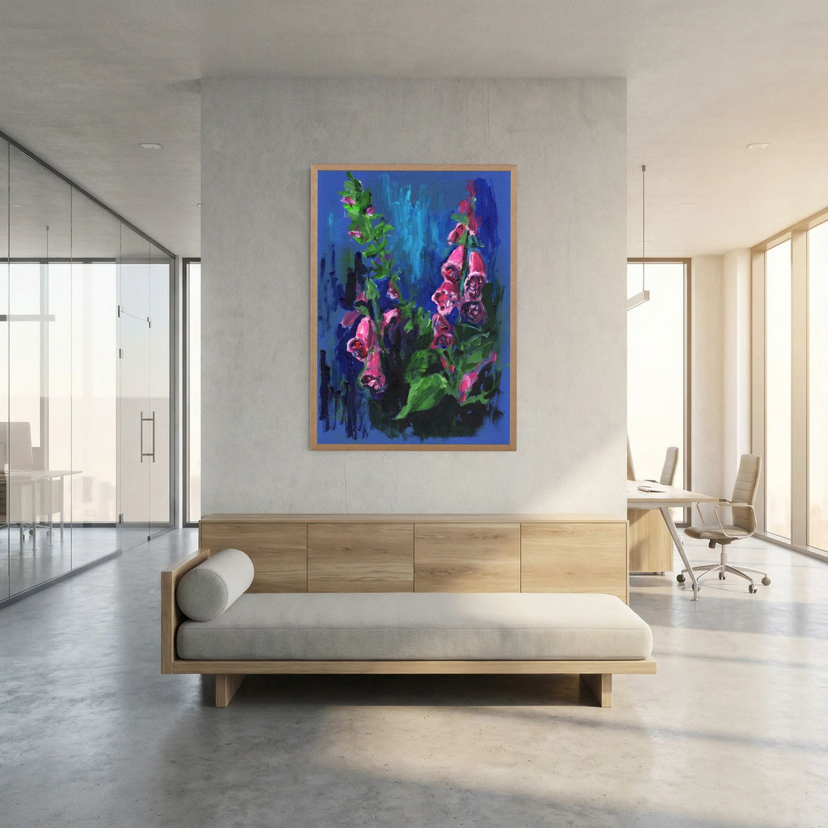 ‘Vingerhoedskruid’ Schilderij Bloemen - Ingelijste Fine Art Paper Print