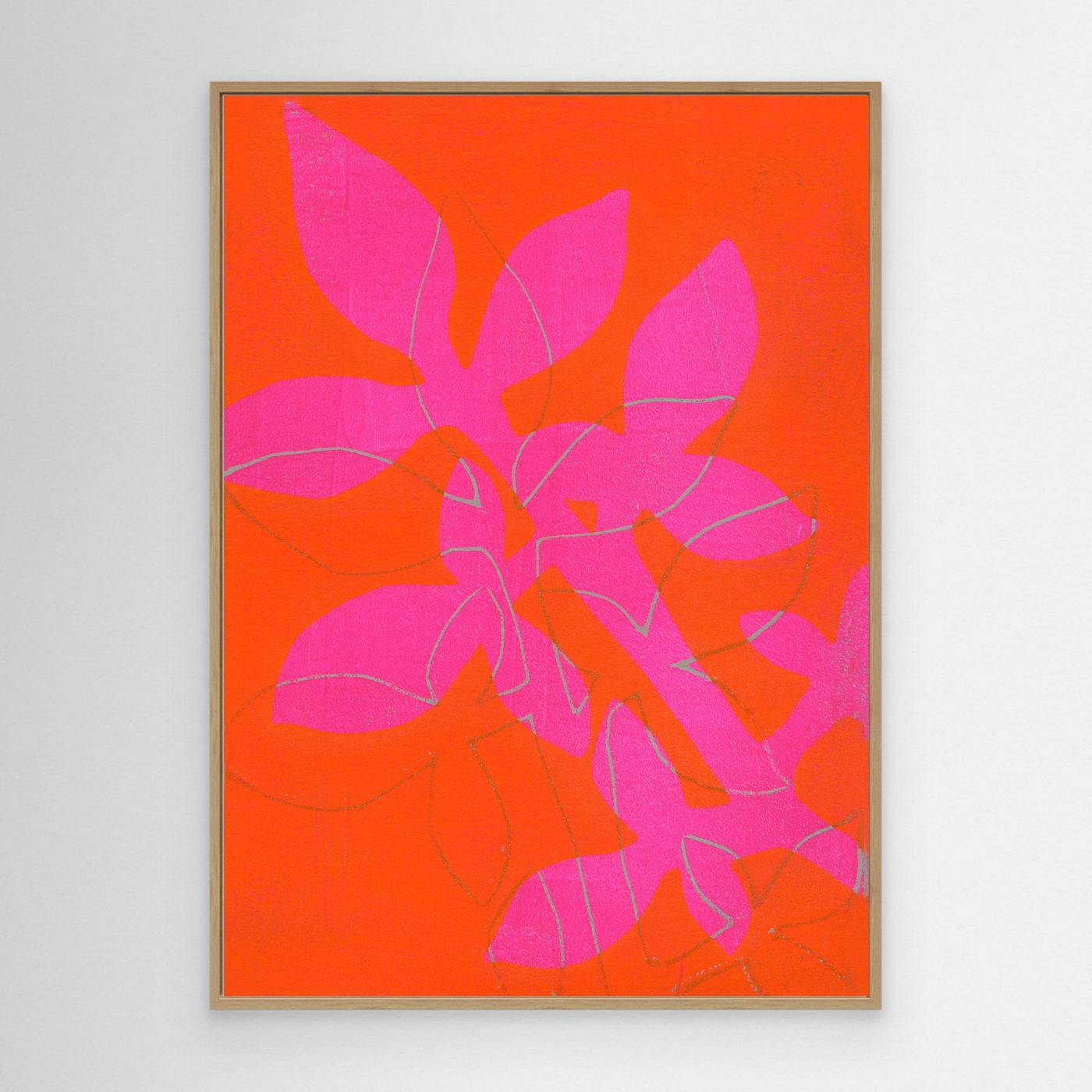 'Branch in Bold' Gelli Art - Framed Canvas Art print