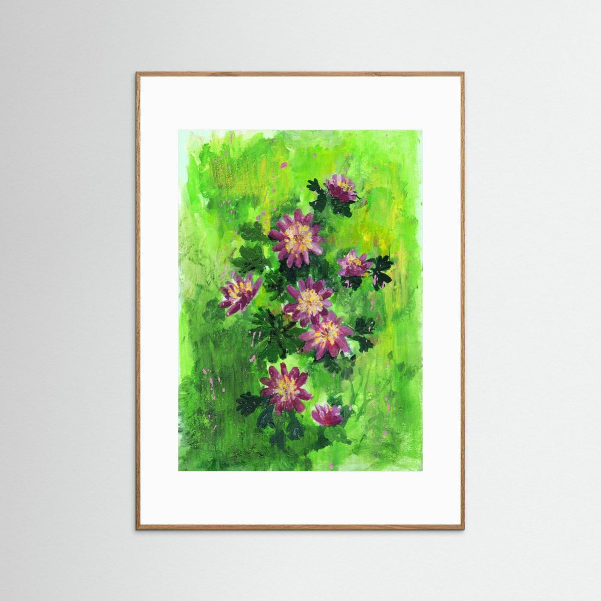 ‘Anemonen’ Schilderij Bloemen - Ingelijste Fine Art Paper Print