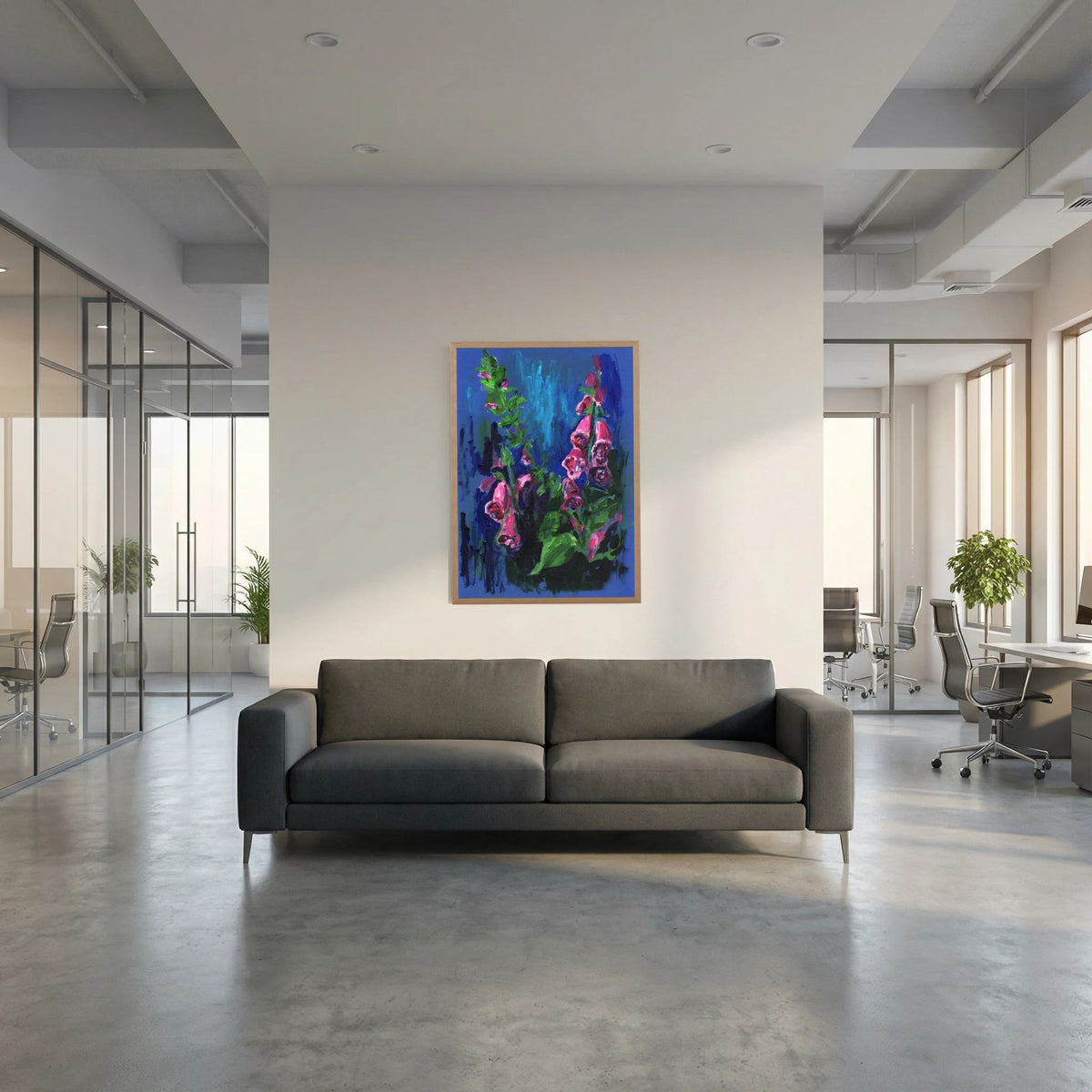 ‘Vingerhoedskruid’ Schilderij Bloemen - Ingelijste Fine Art Paper Print