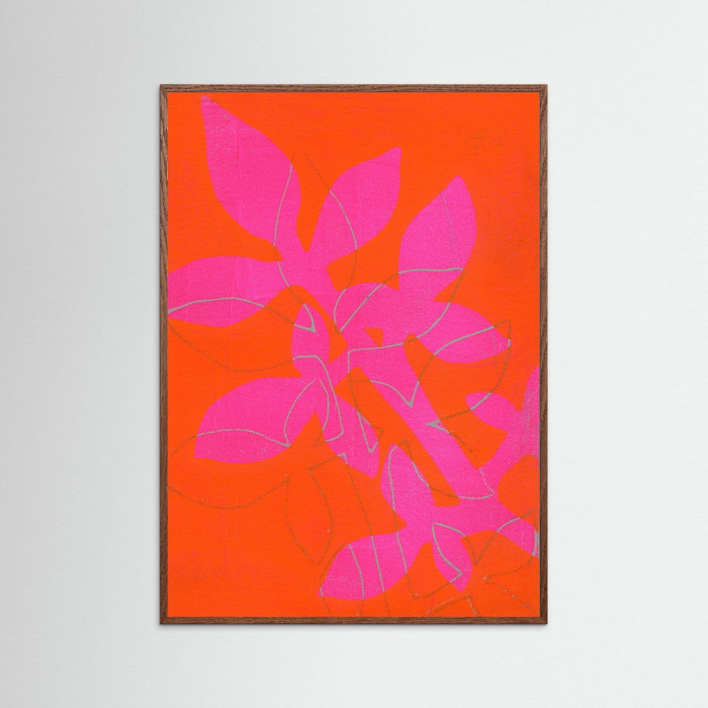 'Branch in Bold' Gelli Art - Framed Fine Art Paper Print 