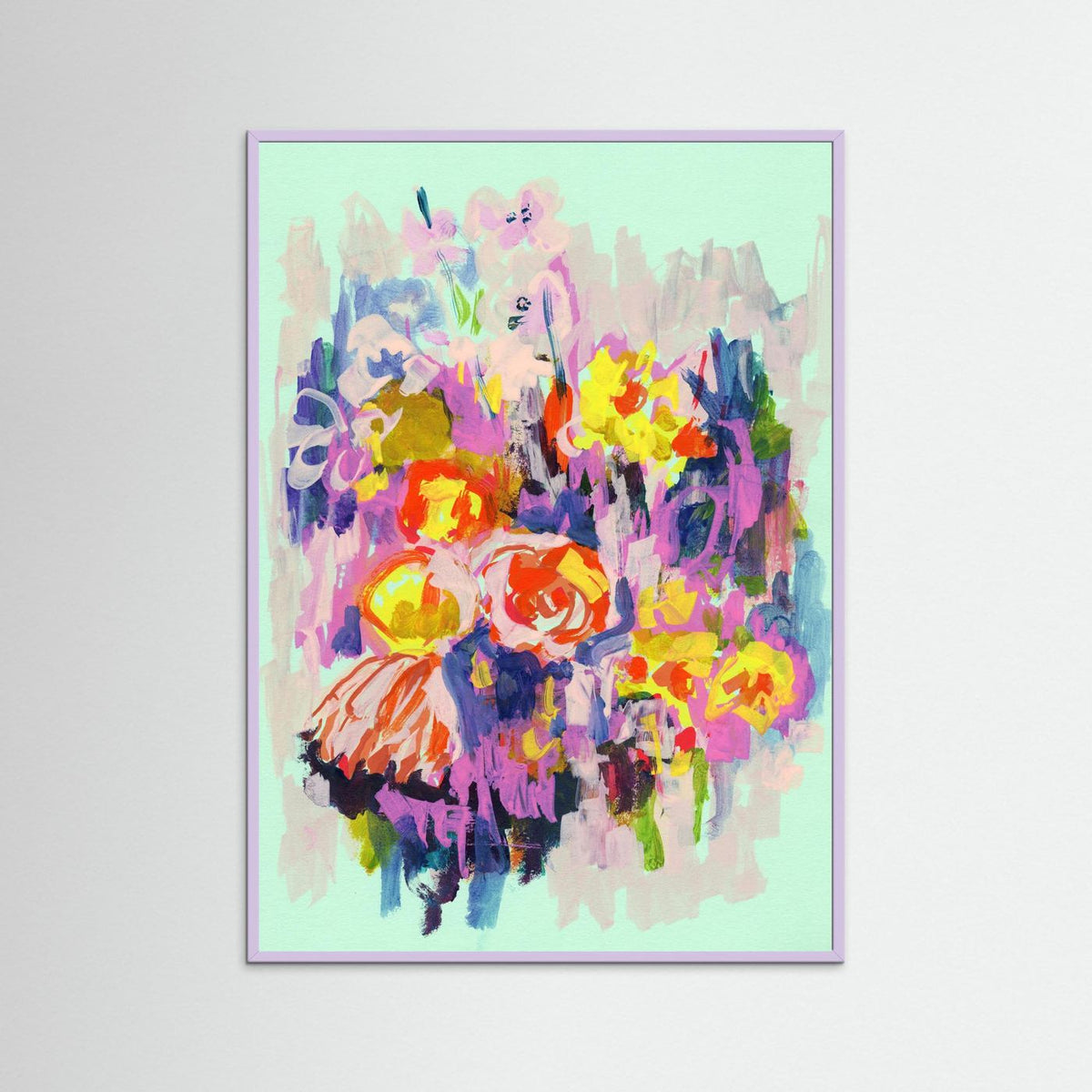 ‘Spring Vibes’ Schilderij Bloemen - Ingelijste Fine Art Paper Print