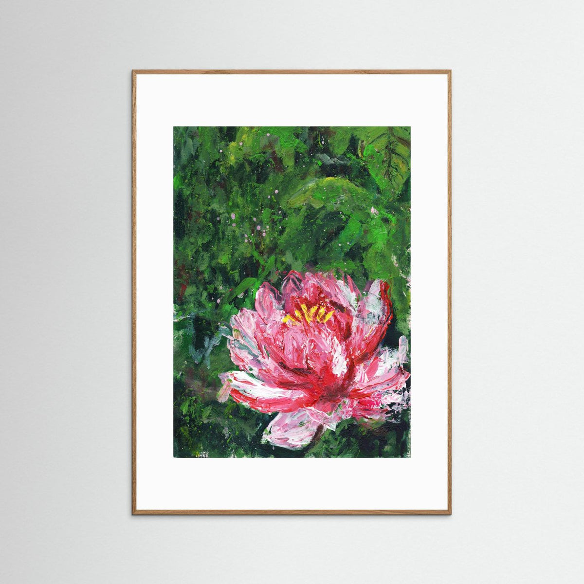 ‘Waterlelie’ Schilderij Bloemen - Ingelijste Fine Art Paper Print