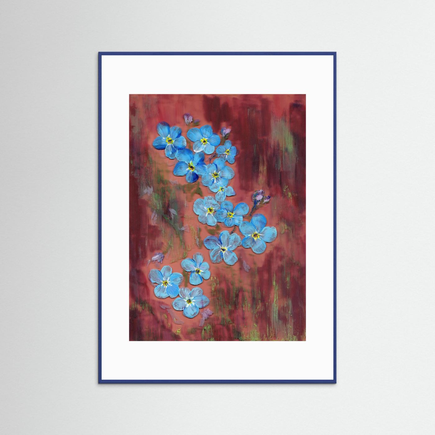'Forget me not' Painting - Framed Fine Art Paper Print