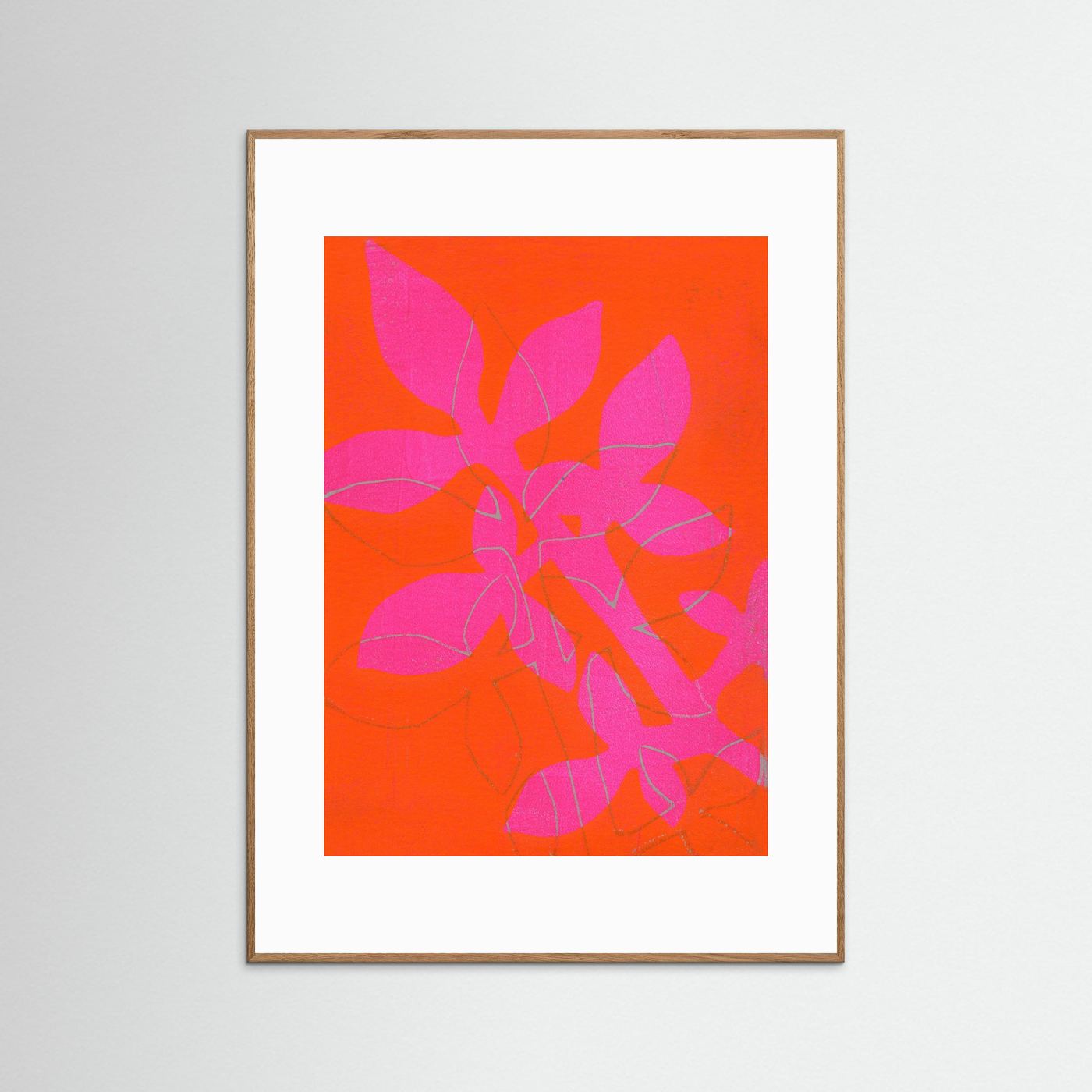 'Branch in Bold' Gelli Art - Framed Fine Art Paper Print 