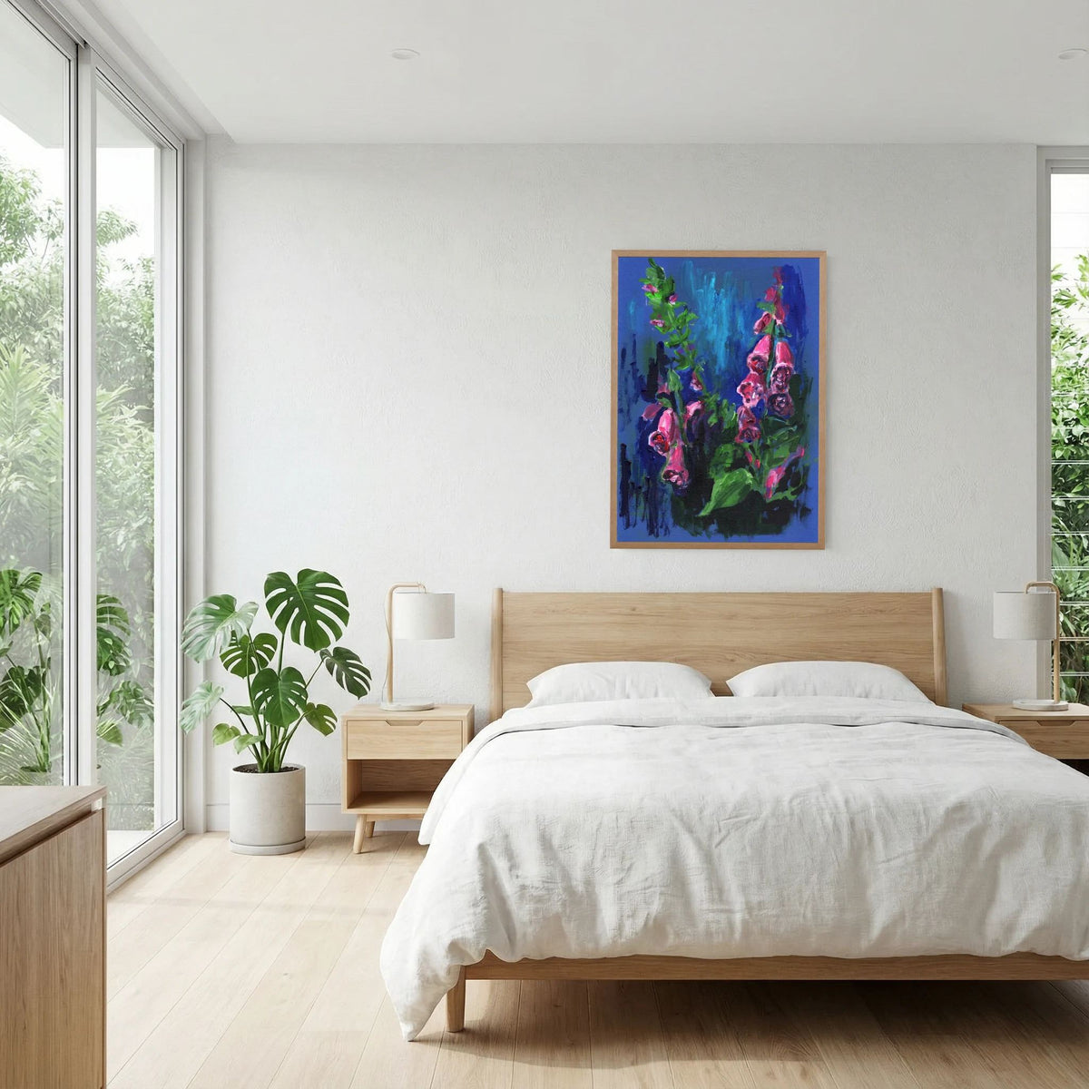 ‘Vingerhoedskruid’ Schilderij Bloemen - Ingelijste Fine Art Paper Print