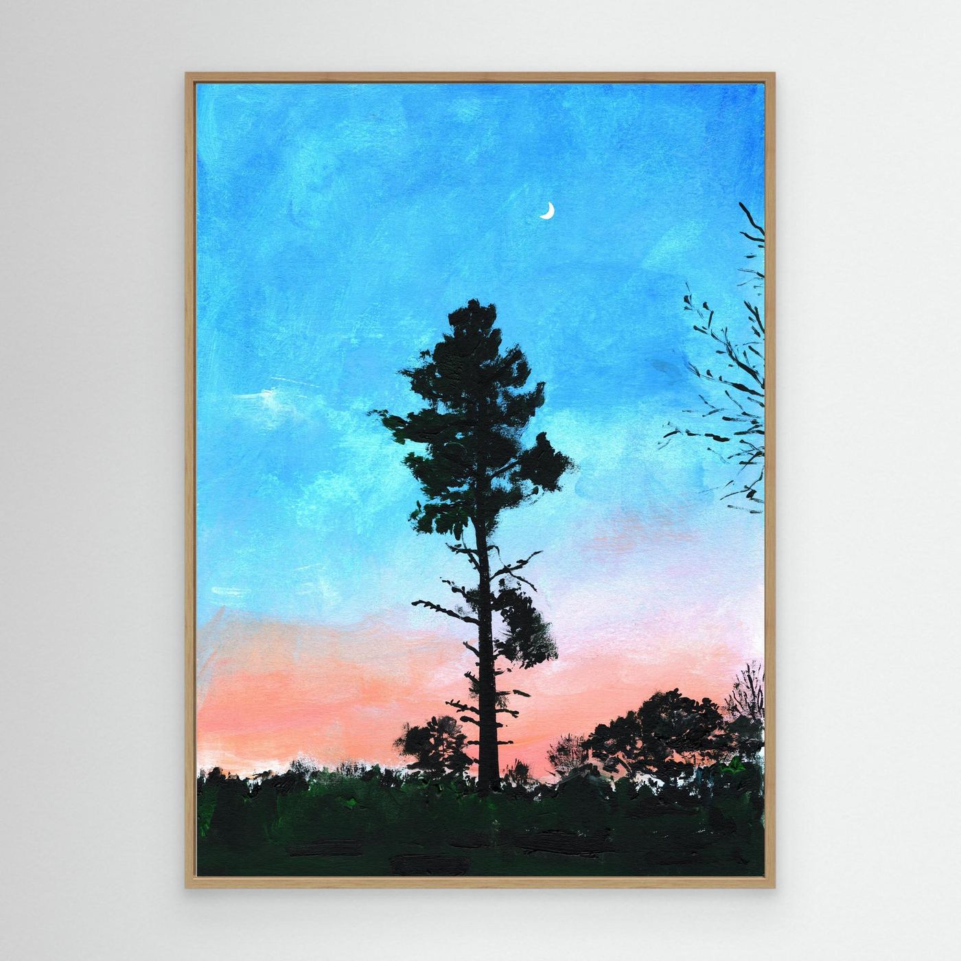 'Moon' Painting - Framed Canvas Art Print