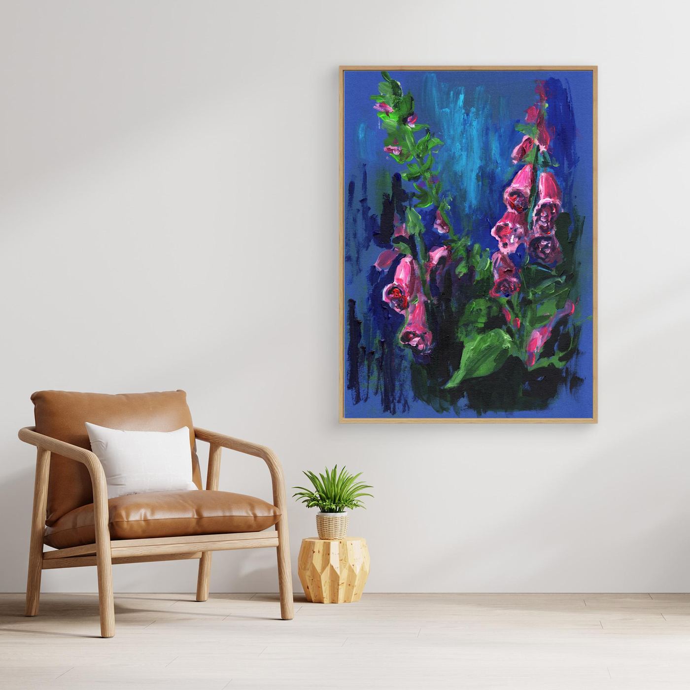 'Foxglove' Painting - Framed Canvas Art Print