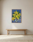 'Mimosa' Schilderij Bloemen - Ingelijste Fine Art Paper Print