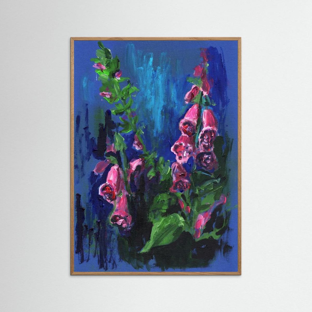 ‘Vingerhoedskruid’ Schilderij Bloemen - Ingelijste Fine Art Paper Print
