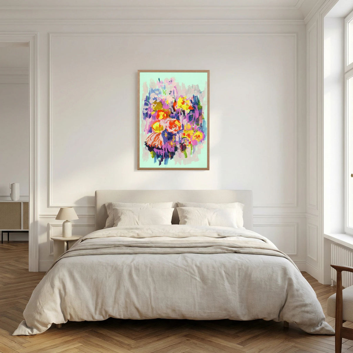 ‘Spring Vibes’ Schilderij Bloemen - Ingelijste Fine Art Paper Print