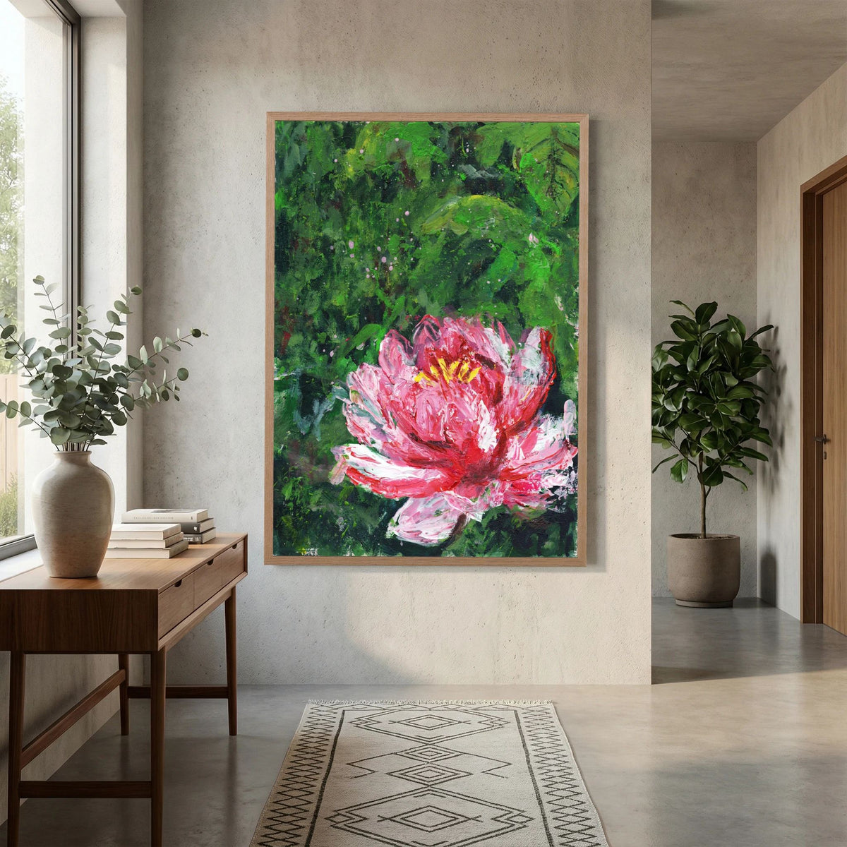 ‘Waterlelie’ Schilderij Bloemen - Ingelijste Fine Art Paper Print