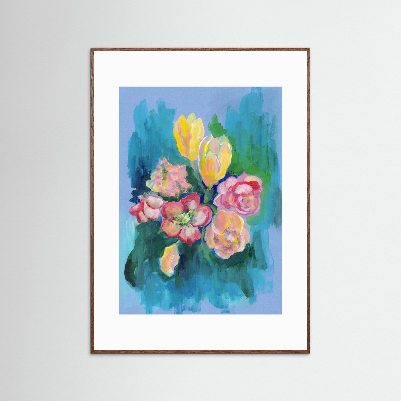 Painting 'Blooming Light' - Framed Paper Art Print