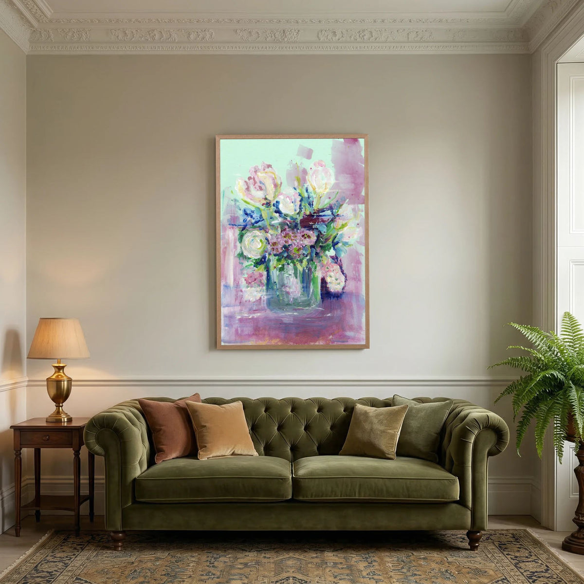 ‘Zachte Lenteboemen’ Schilderij Bloemen - Ingelijste Fine Art Paper Print