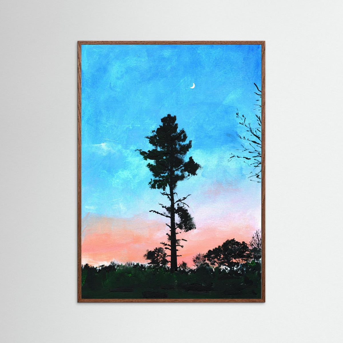 'Maan' Schilderij Landschap - Framed Fine Art Paper Print