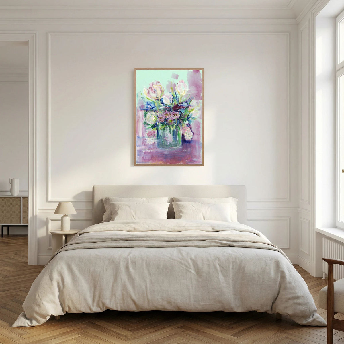 ‘Zachte Lenteboemen’ Schilderij Bloemen - Ingelijste Fine Art Paper Print