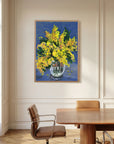 'Mimosa' Schilderij Bloemen - Ingelijste Fine Art Paper Print