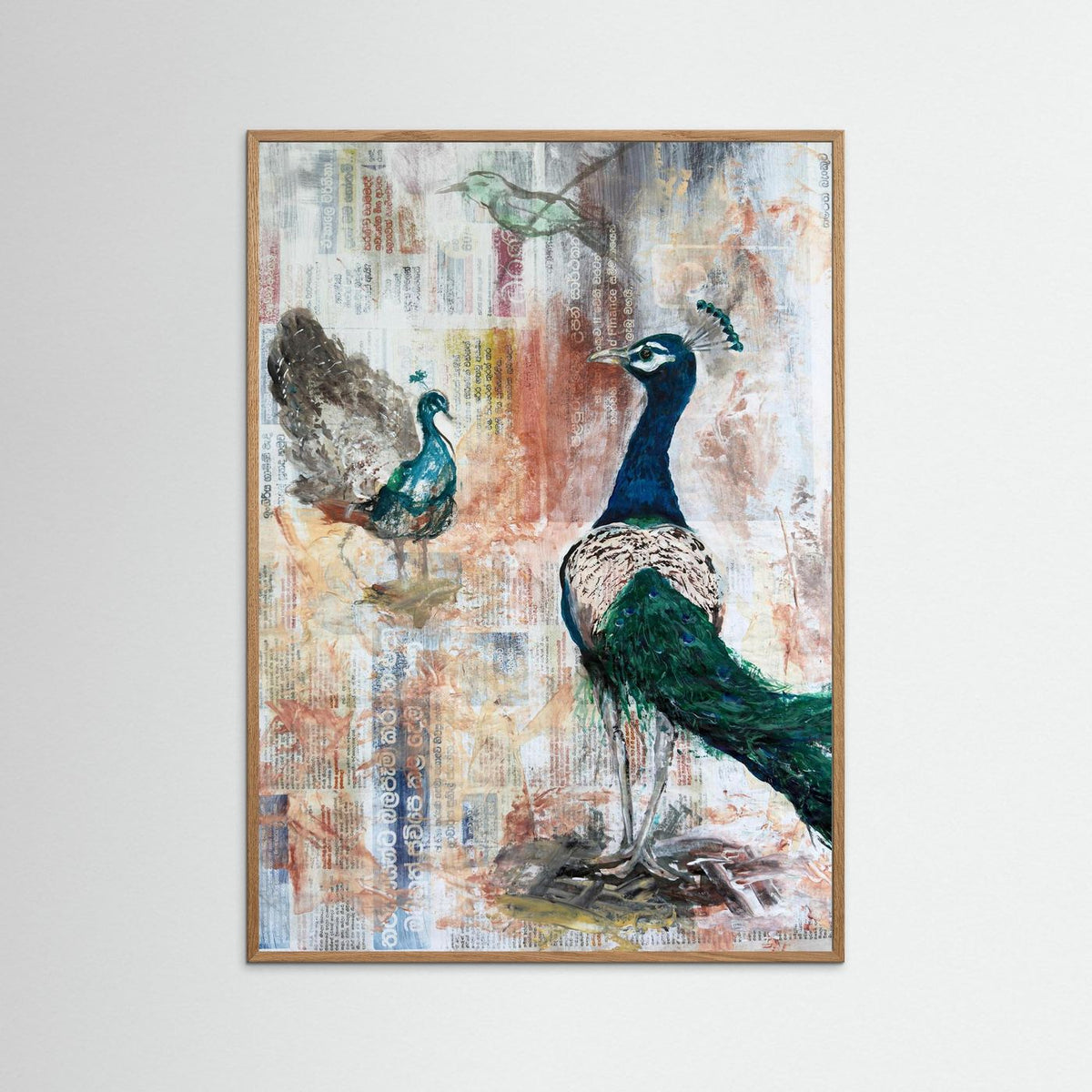 'Ayubowan Pauw' Schilderij Sri Lanka - Ingelijste Fine Art Paper Print