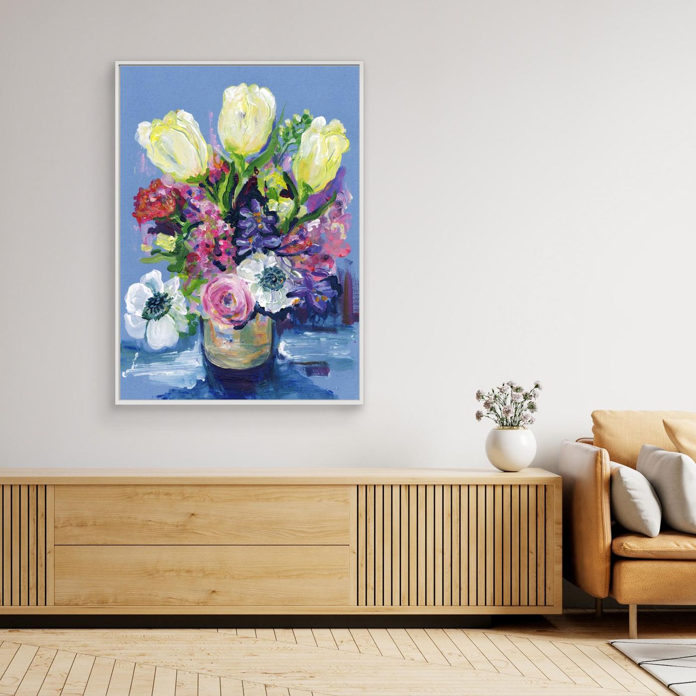 'Hello Spring' Painting - Framed Canvas Art Print