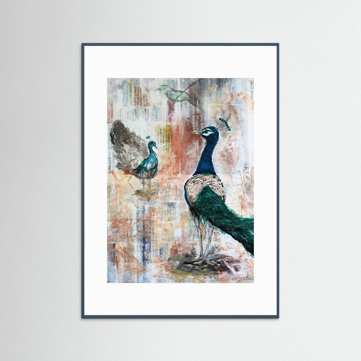 'Ayubowan Pauw' Schilderij Sri Lanka - Ingelijste Fine Art Paper Print