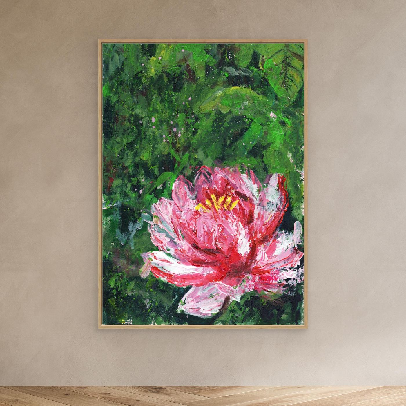'Water Lily' Painting - Framed Canvas Art Print