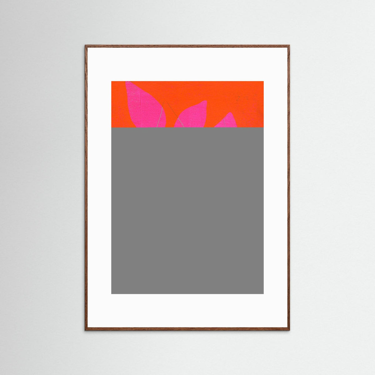 'Branch in Bold' Gelli Print Botanisch - Ingelijste Fine Art Paper Print