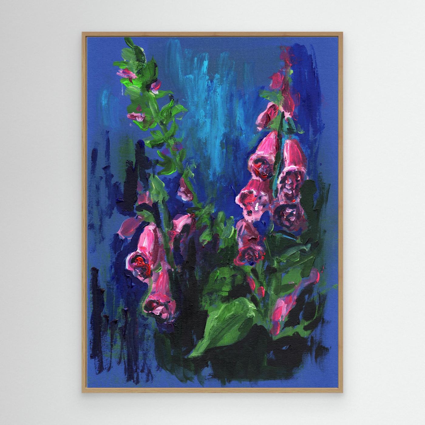 'Foxglove' Painting - Framed Canvas Art Print