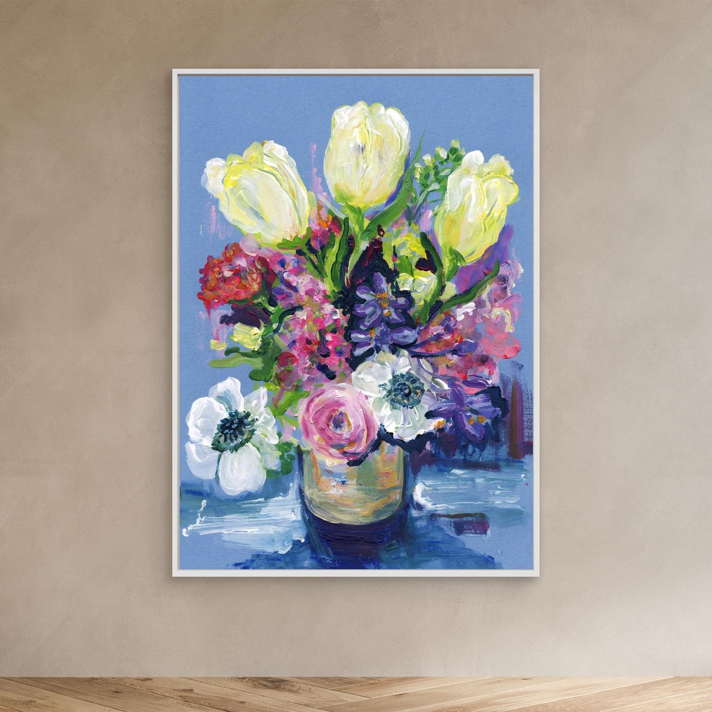 'Hello Spring' Painting - Framed Canvas Art Print
