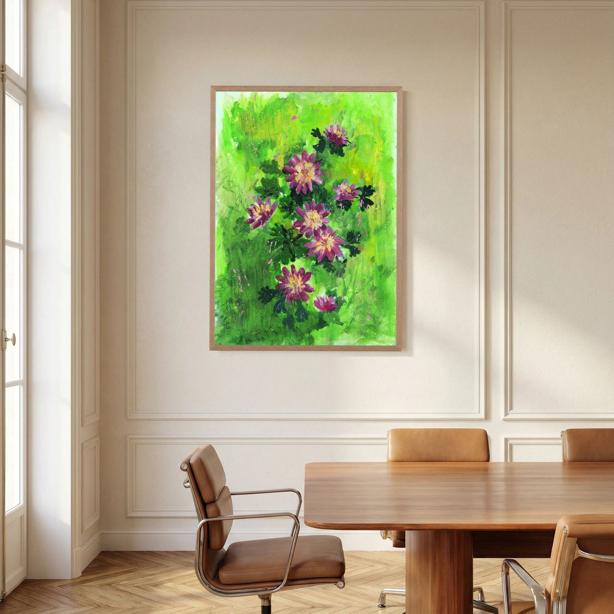 ‘Anemonen’ Schilderij Bloemen - Ingelijste Fine Art Paper Print