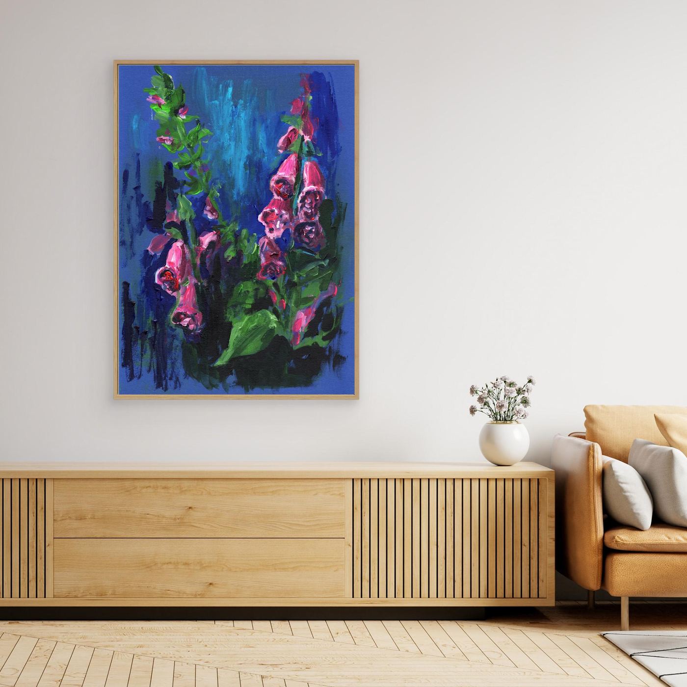 'Foxglove' Painting - Framed Canvas Art Print
