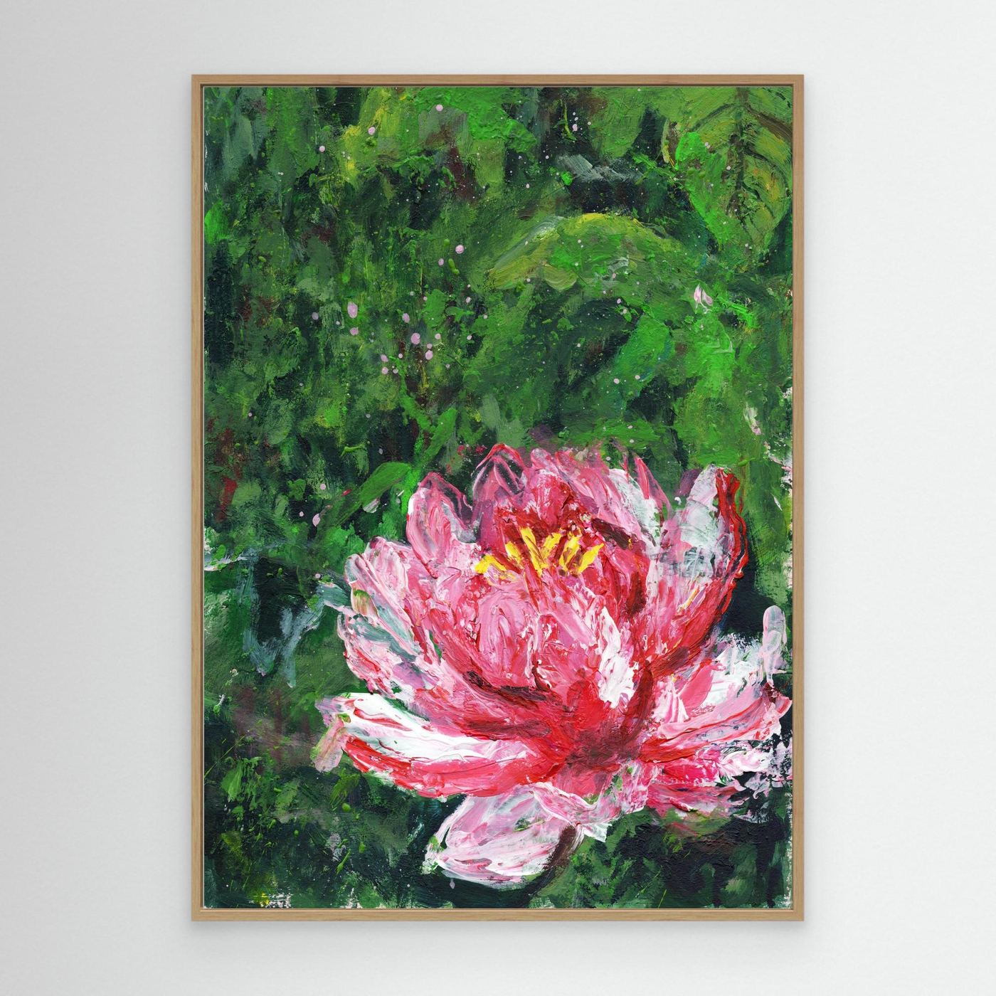 'Water Lily' Painting - Framed Canvas Art Print