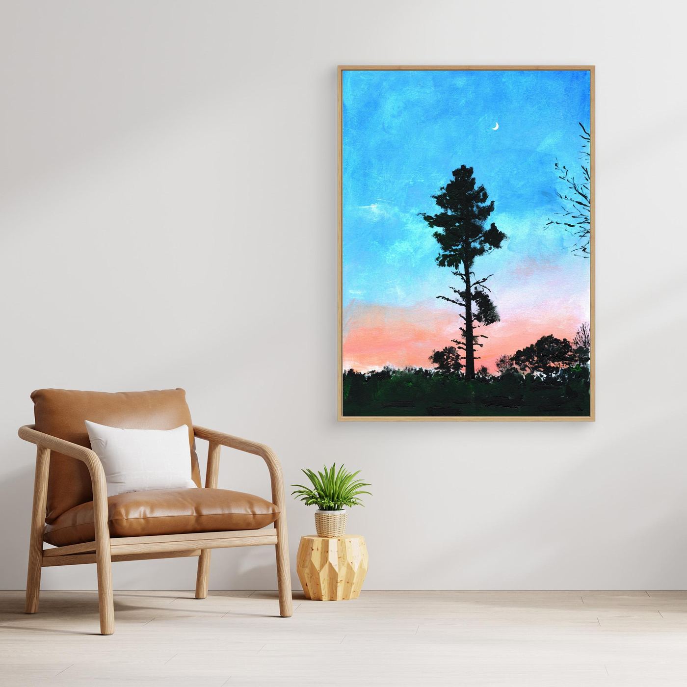 'Moon' Painting - Framed Canvas Art Print