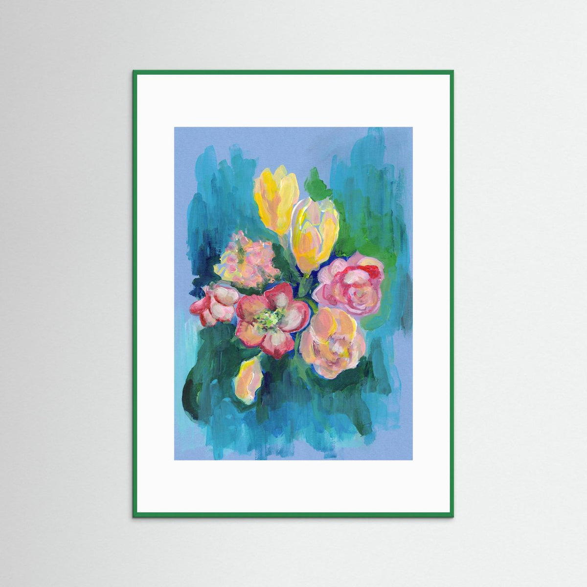 'Blooming Light' Schilderij Bloemen - Ingelijste Fine Art Paper Print