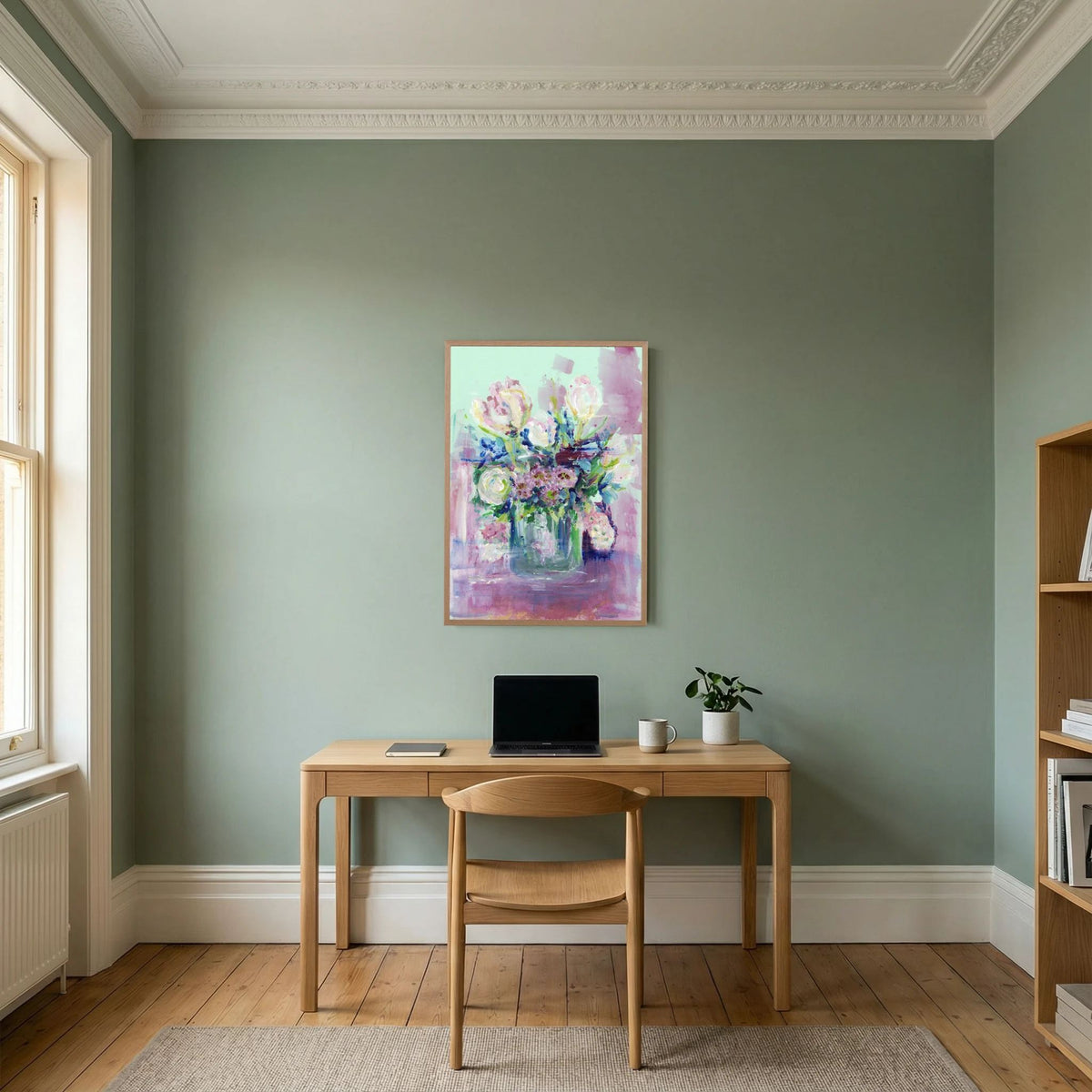 Painting Roze voorjaarsbloemen - Paper Art Print