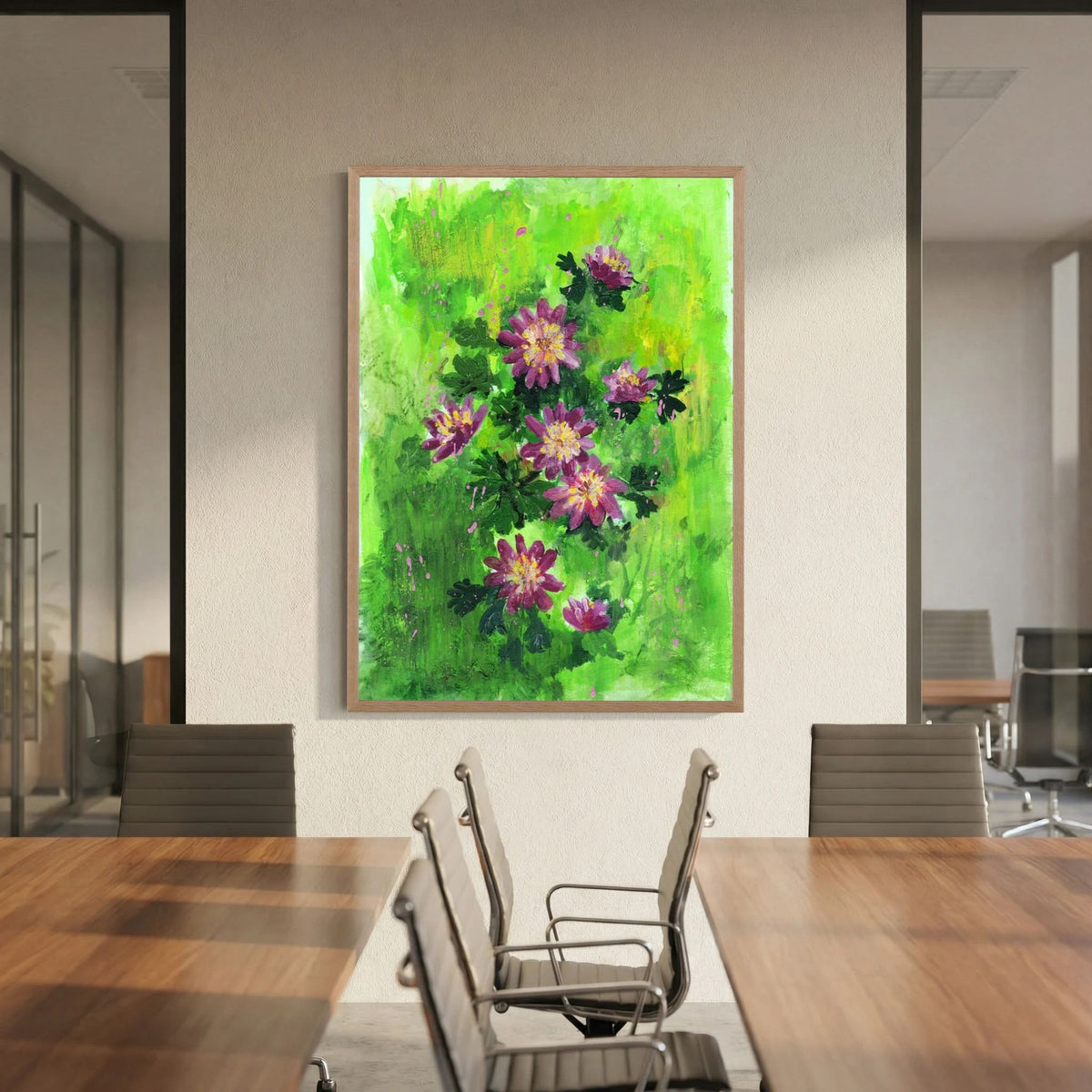 ‘Anemonen’ Schilderij Bloemen - Ingelijste Fine Art Paper Print