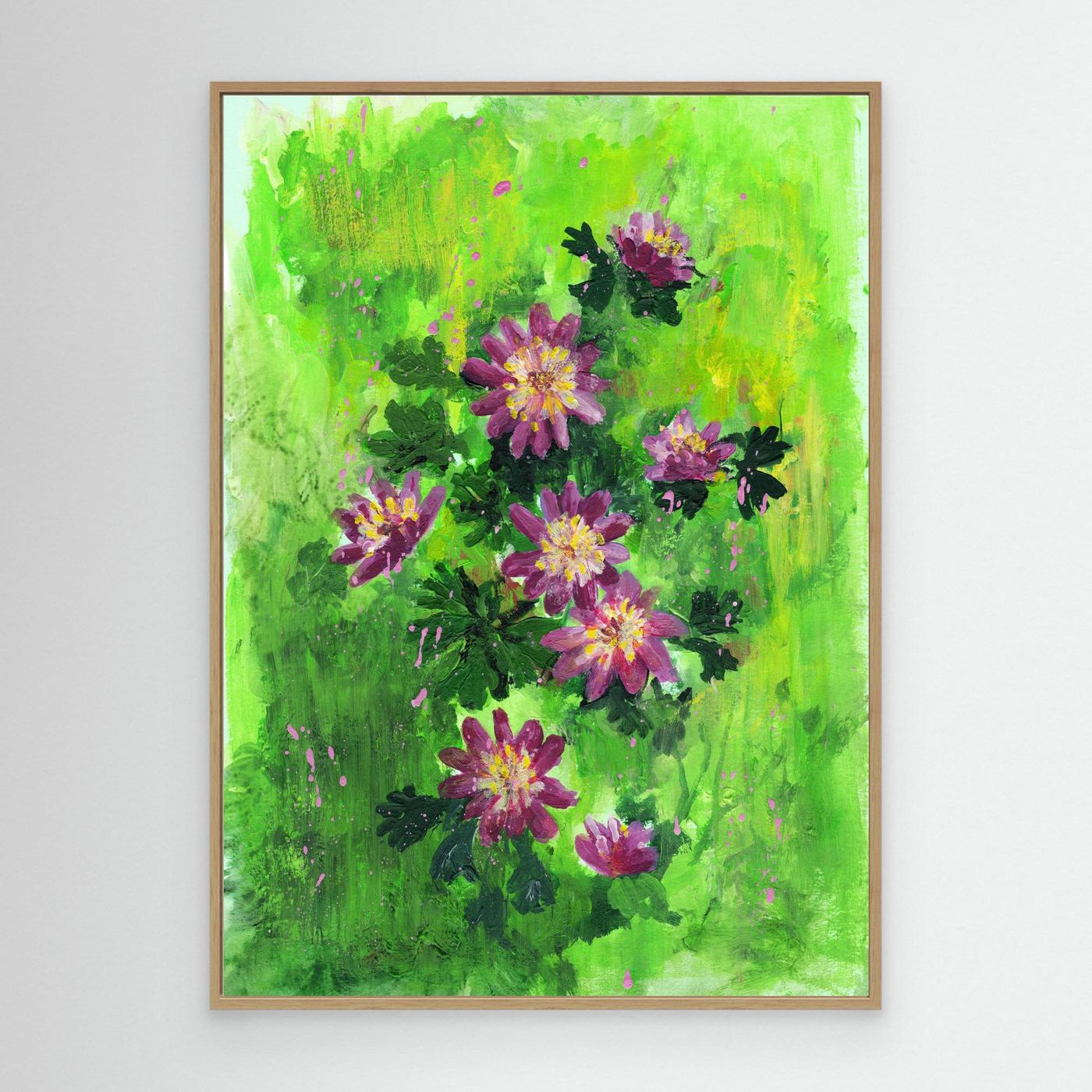 'Anemone' Painting - Framed Canvas Art Print