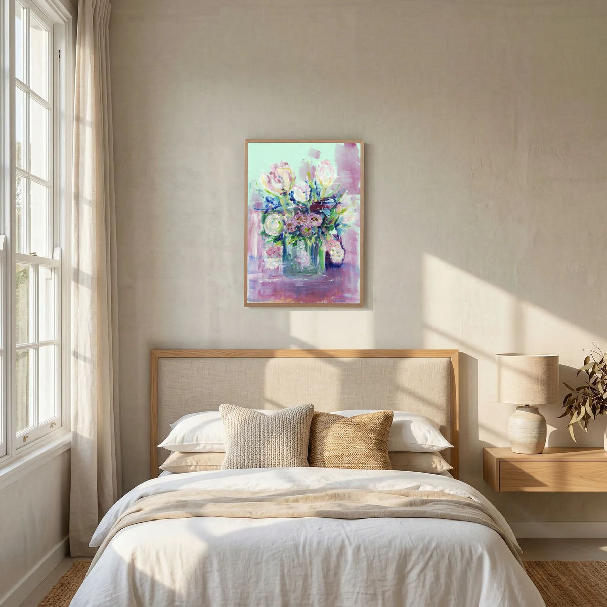 Painting Roze voorjaarsbloemen - Paper Art Print