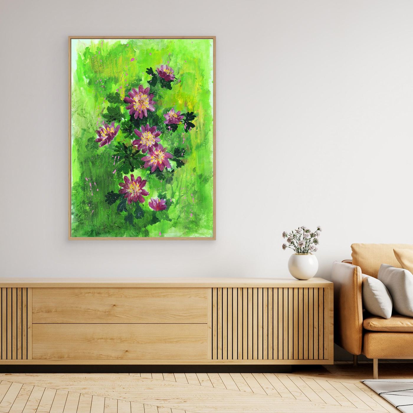 'Anemone' Painting - Framed Canvas Art Print